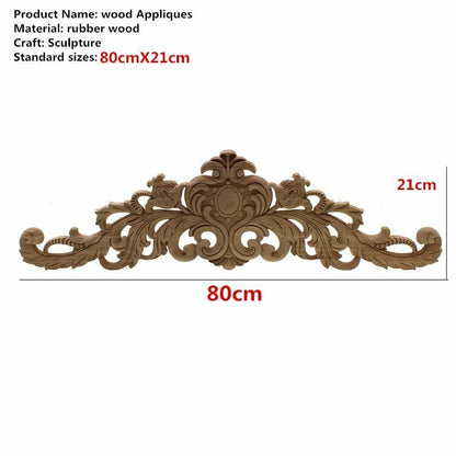 Natural Wood Appliques Furniture Cabinet Unpainted Wooden Carving Moulding Decal