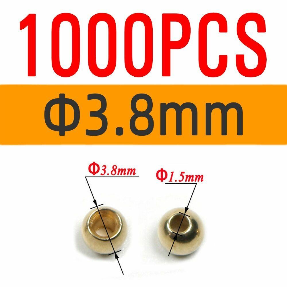 Brass Beads Head 100/500/1000 PCS Fly Tying Nymph Streamer Bugs Hook 2.4mm 2.8mm