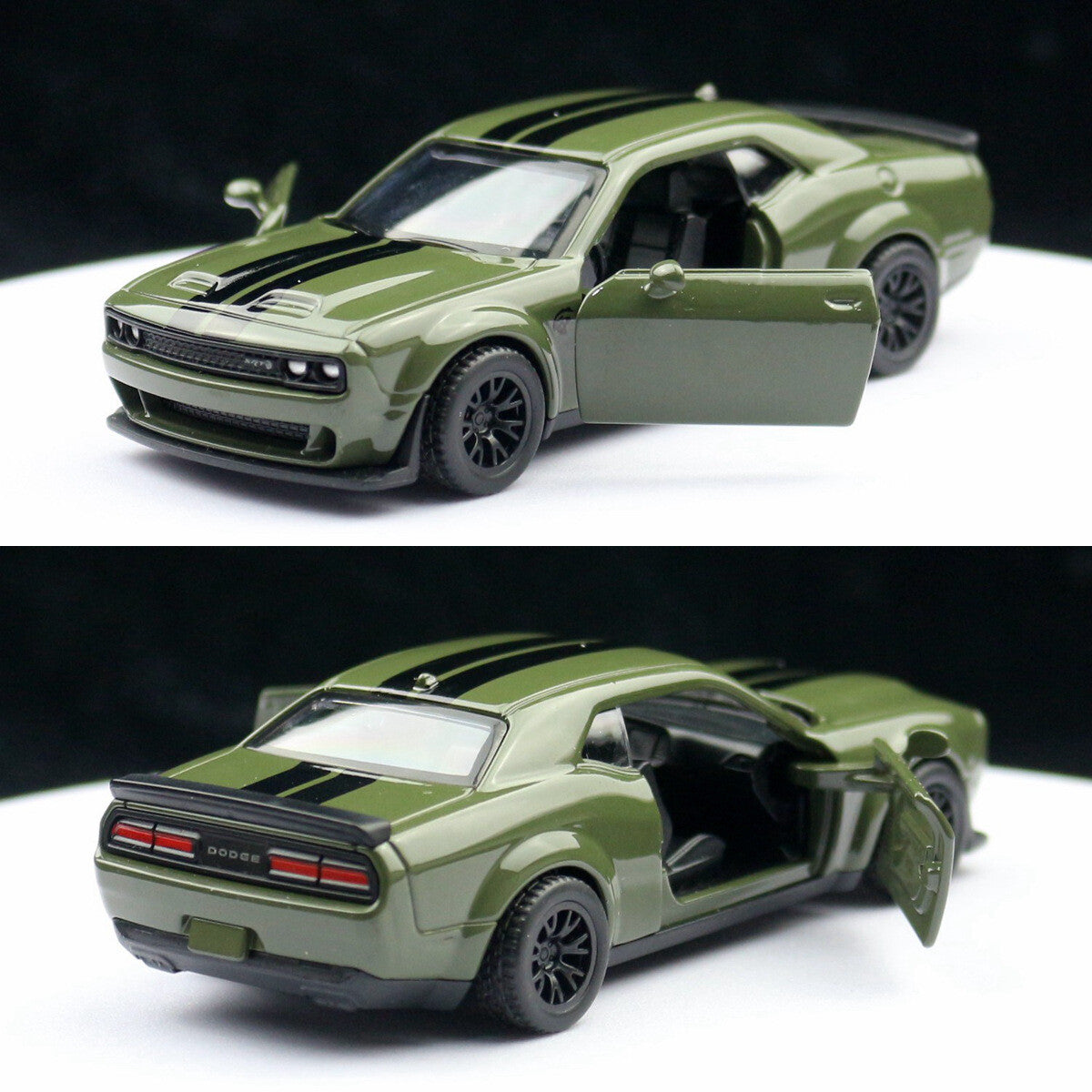1:44 Diecast Dodge Challenger Hellcat SRT Metal Car Model Toy Pull Back Gift