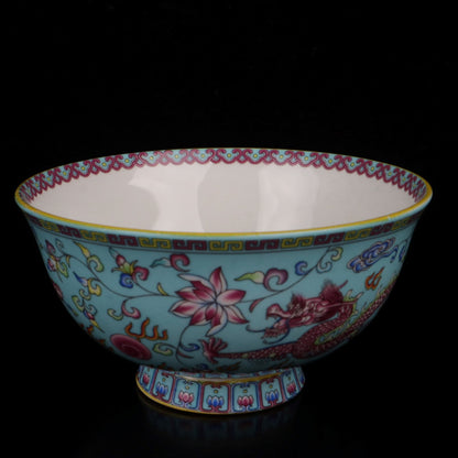 Chinese Porcelain Handmade Exquisite Dragon&Phoenix Pattern Small Bowl