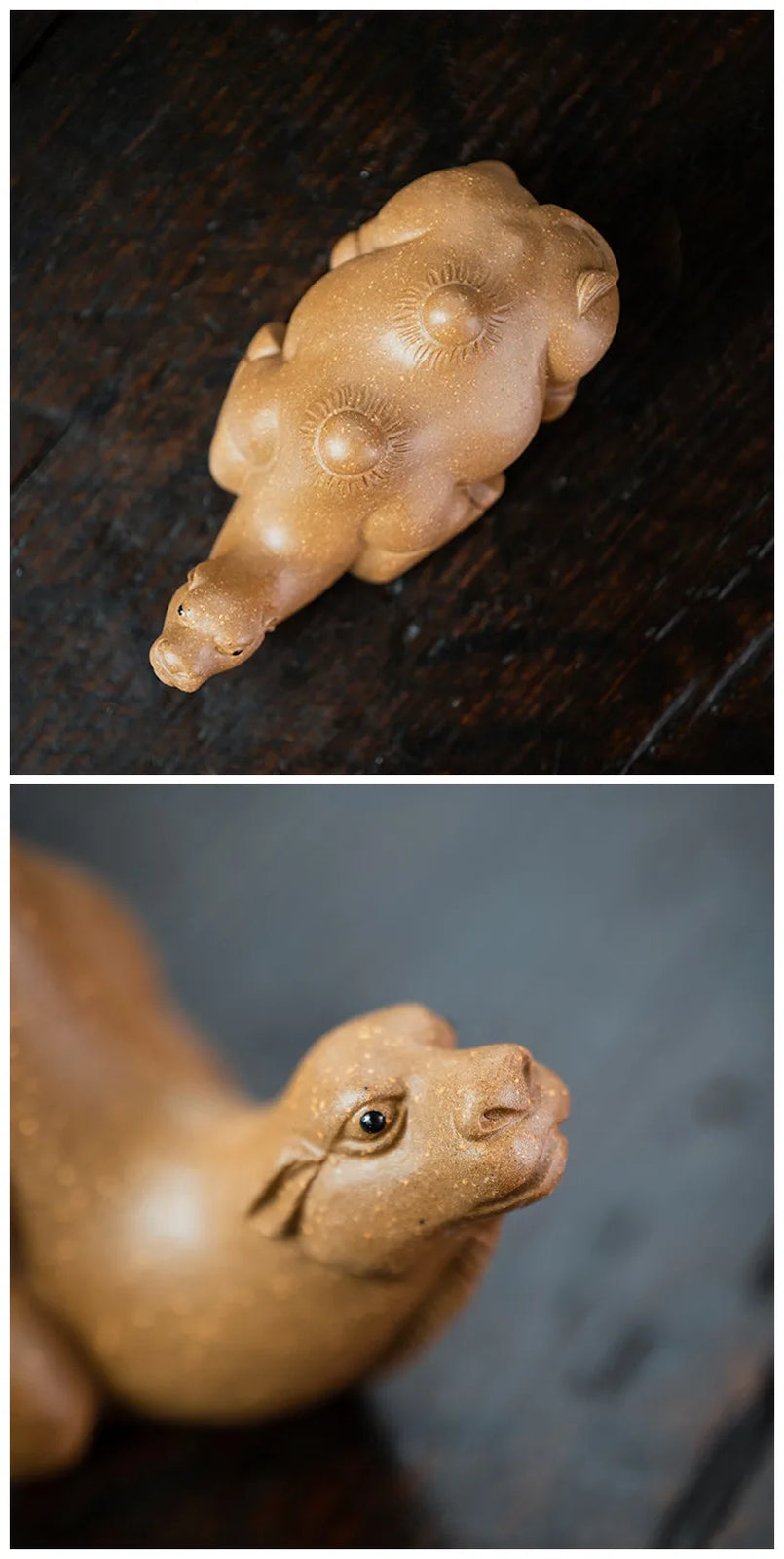 Purple Clay Tea Pet Camel Statue Tea Figurine Desktop Ornaments Handmade