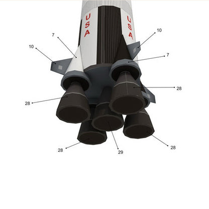 1:300 USS Saturn V Rocket&Launch Pad Unassembled Paper Model Handmade Ornaments