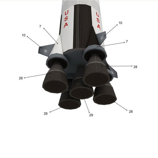 1:300 USS Saturn V Rocket&Launch Pad Unassembled Paper Model Handmade Ornaments