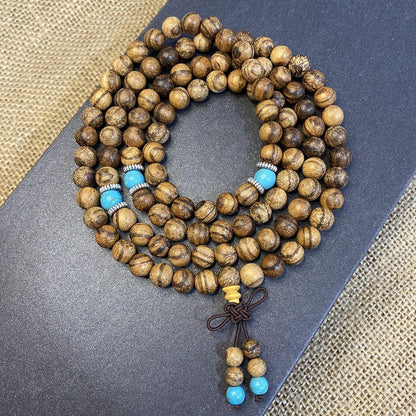 Agarwood 108 Beads Mala Bracelet Buddhist Prayer Jewelry Unisex Handmade