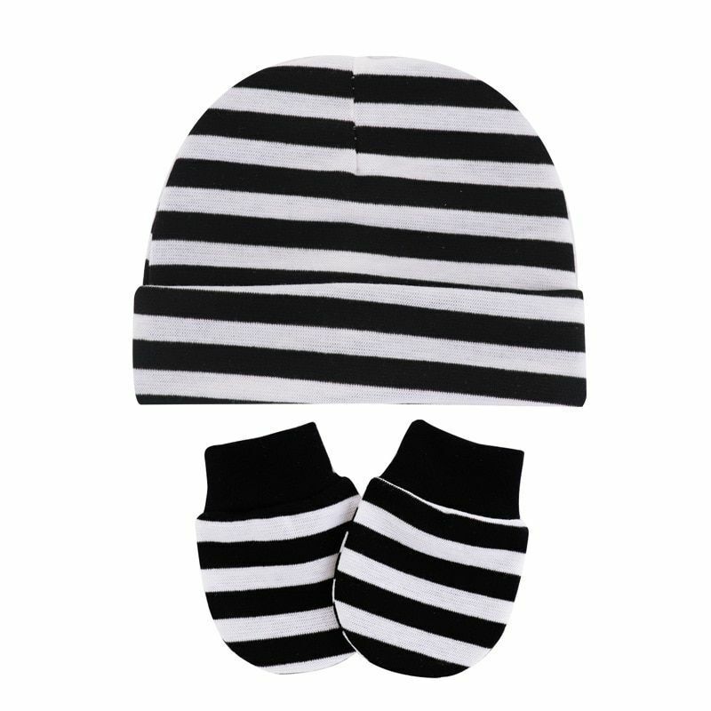 Hats Gloves 3pcs/Lot Solid Childrens Cotton Baby Winter Warm Cap Toddler Beanie