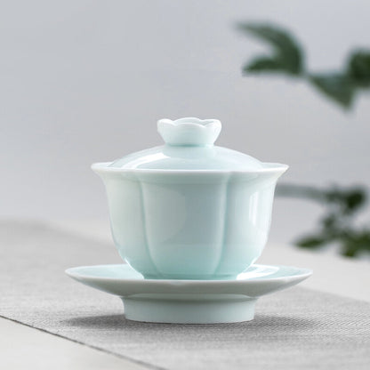 Jingdezhen Porcelain Gaiwan Chinese Covered Bowl Tureen With Cup Saucer Lid New