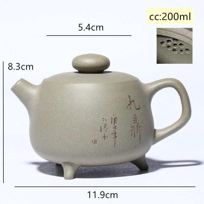 Chinese Yixing Tea Pot Handmade Purple Clay Teapot Ore Green
