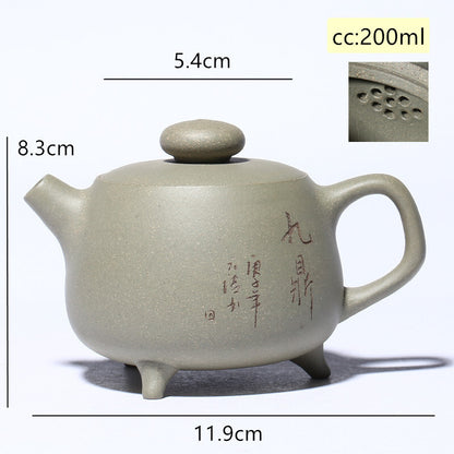 Chinese Yixing Tea Pot Handmade Purple Clay Teapot Ore Green