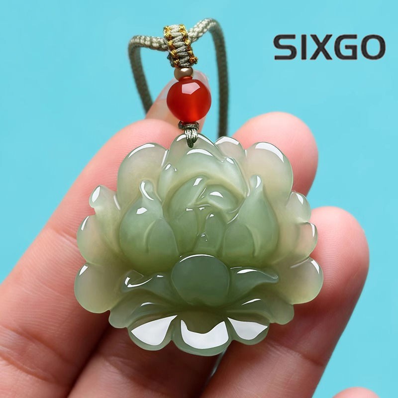 Hetian Jade Lotus Pendant Lotus Jade Pendant Jade Necklace