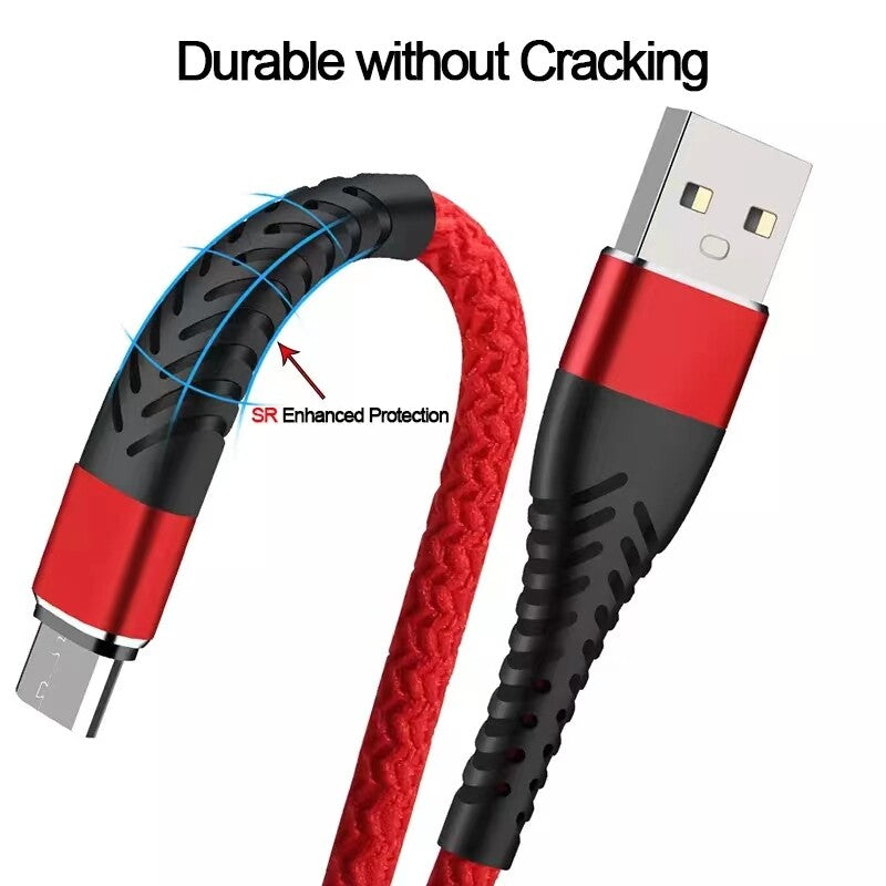 Heavy Duty Micro USB Fast Charger Data Cable Cord For Samsung LOT Android HTC LG