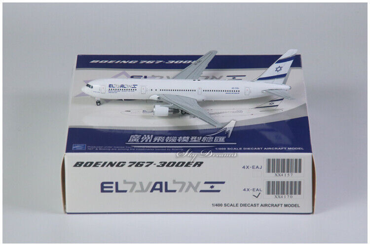 1:400 JC WINGS ISRAEL AIRLINES BOEING 767-300ER Passenger Airplane Diecast Model