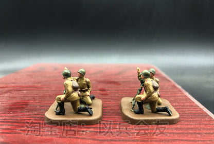 1/72 World War II Soviet 82MM Chaser+Soldier Model (2Pcs Mortar+4Pcs Soldier)