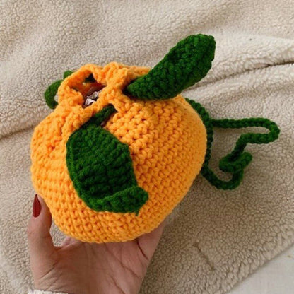 Women Shoulder Bag Knit Mushroom Style Crossbody Bags Casual Mini Purse 15*15*13