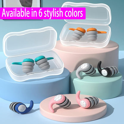 Reusable Silicone Ear Plugs Noise Cancelling Earplugs Protector Study Sleep Swim