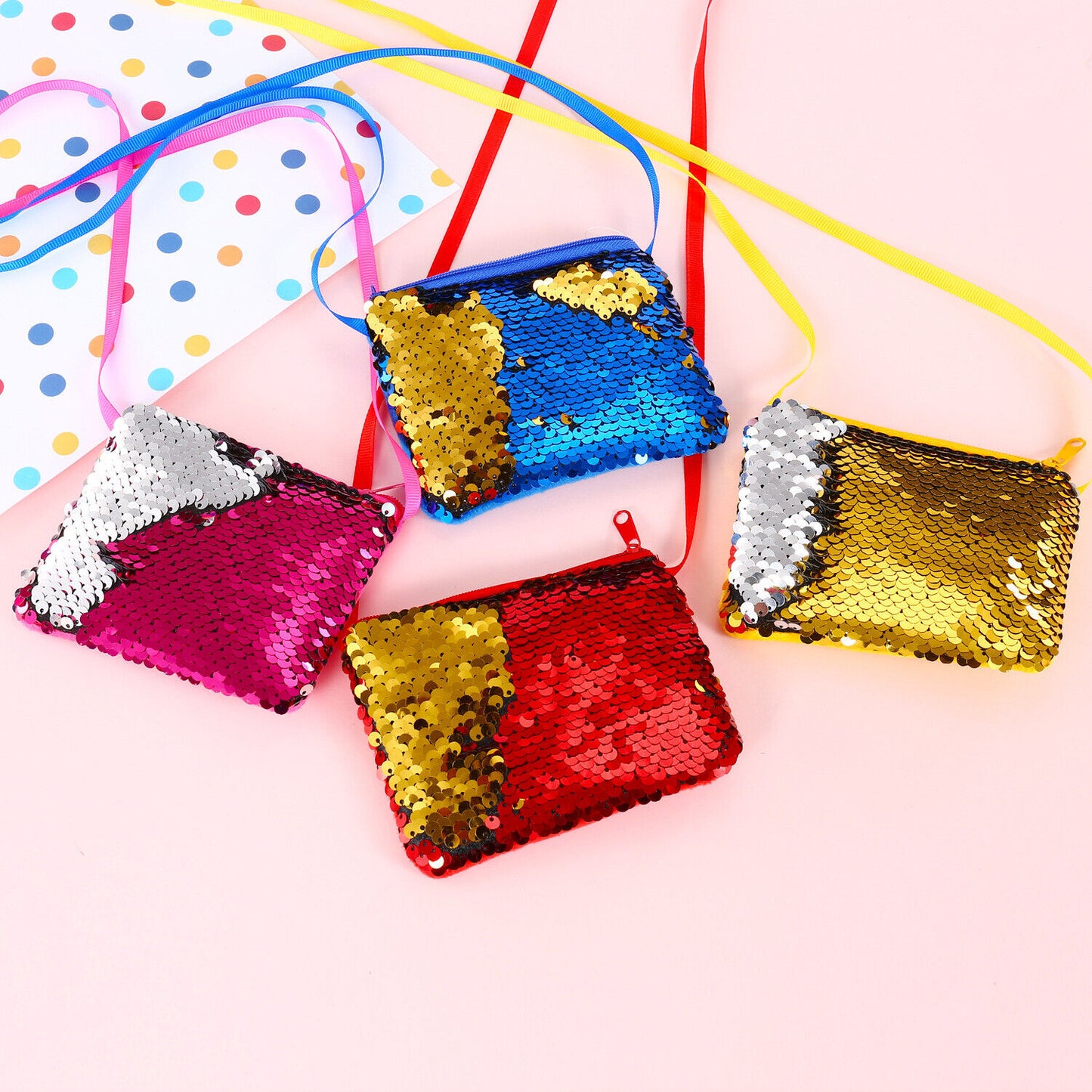 Girls Package Wallet Women Sequins Coin Purse Earphone Handbag Zipper Clutch Bag