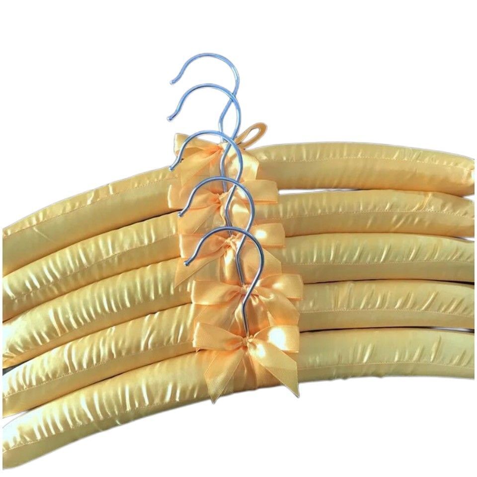 Clothes Hangers 5Pcs Wooden Fabric Coated Sponge Padded Hotel Shop Display Racks