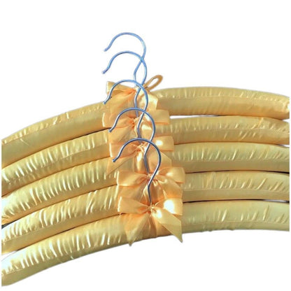 Clothes Hangers 5Pcs Wooden Fabric Coated Sponge Padded Hotel Shop Display Racks