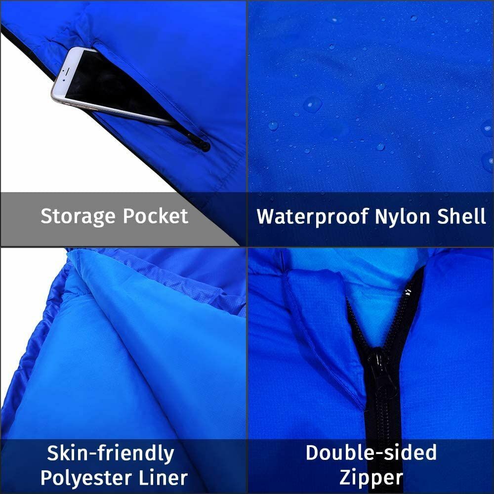 Camping Sleeping Bag Duck Down Waterproof Compression Pack Winter Tourism Adults