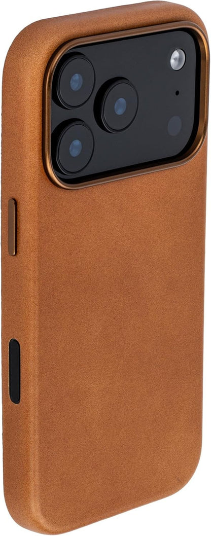Genuine Leather Case for Iphone 17 Pro Compatible with Magsafe, with Capacitive