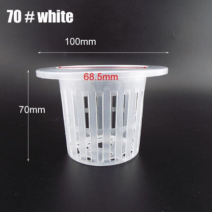 50Pcs Mesh Pot Net Cup Basket Hydroponic Nursery Aeroponic Plant Grow Clone Kit