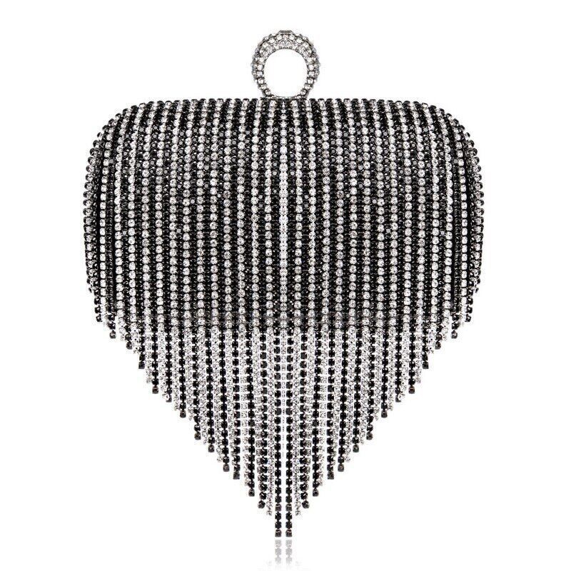 Shiny Diamonds Clutches Purse Evening Party Women Handbag Tassel Women Bag