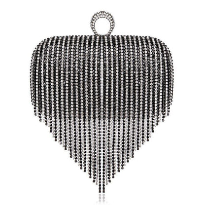 Shiny Diamonds Clutches Purse Evening Party Women Handbag Tassel Women Bag
