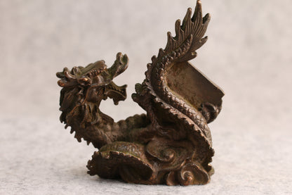 Rare Chinese Bronze Collection Dragon Statue Figure Tea Pet Table Decoration