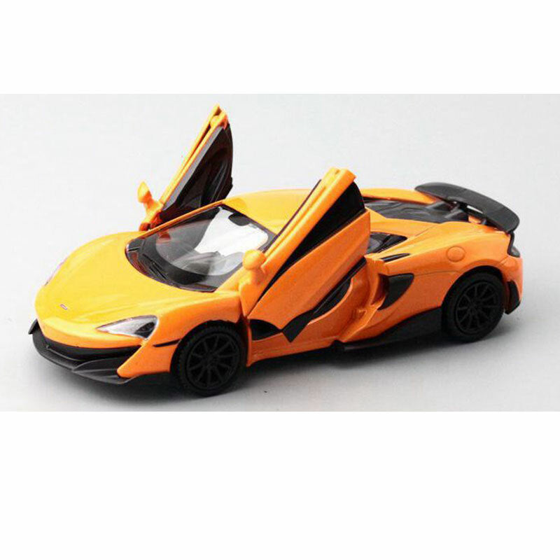 McLaren 600LT Model Car 1:36 Diecast Toy Cars Pull Back Doors Open Boys Orange