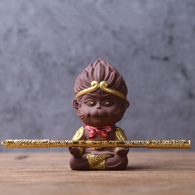 Praying Monkey Statue Yixing Zisha Tea Pet Handmade Ornament Home Decoration New