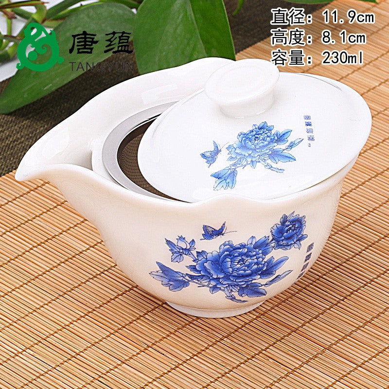 Anti Scald Lid Bowl, Tea Cup, Large Ceramic Tea Cup, Hand-held Teapot