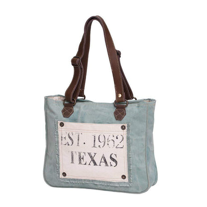 Myra Bag female Turquoise Texas Upcycled Canvas Hand One Size,