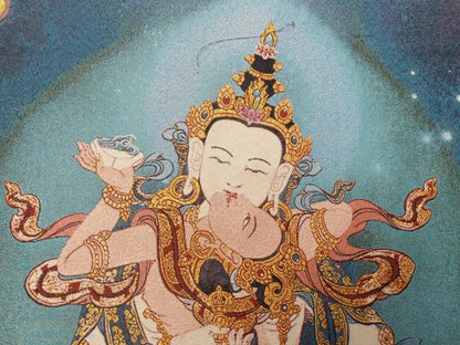 36"Tibet Tibetan Cloth Silk Buddhism Vajrasattva Mahasattva Tangka Thangka Mural