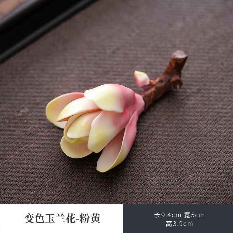 Jade Orchid Flower Tea Pet Ornament Home Tea Table Decoration Ornaments