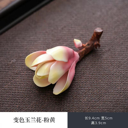 Jade Orchid Flower Tea Pet Ornament Home Tea Table Decoration Ornaments