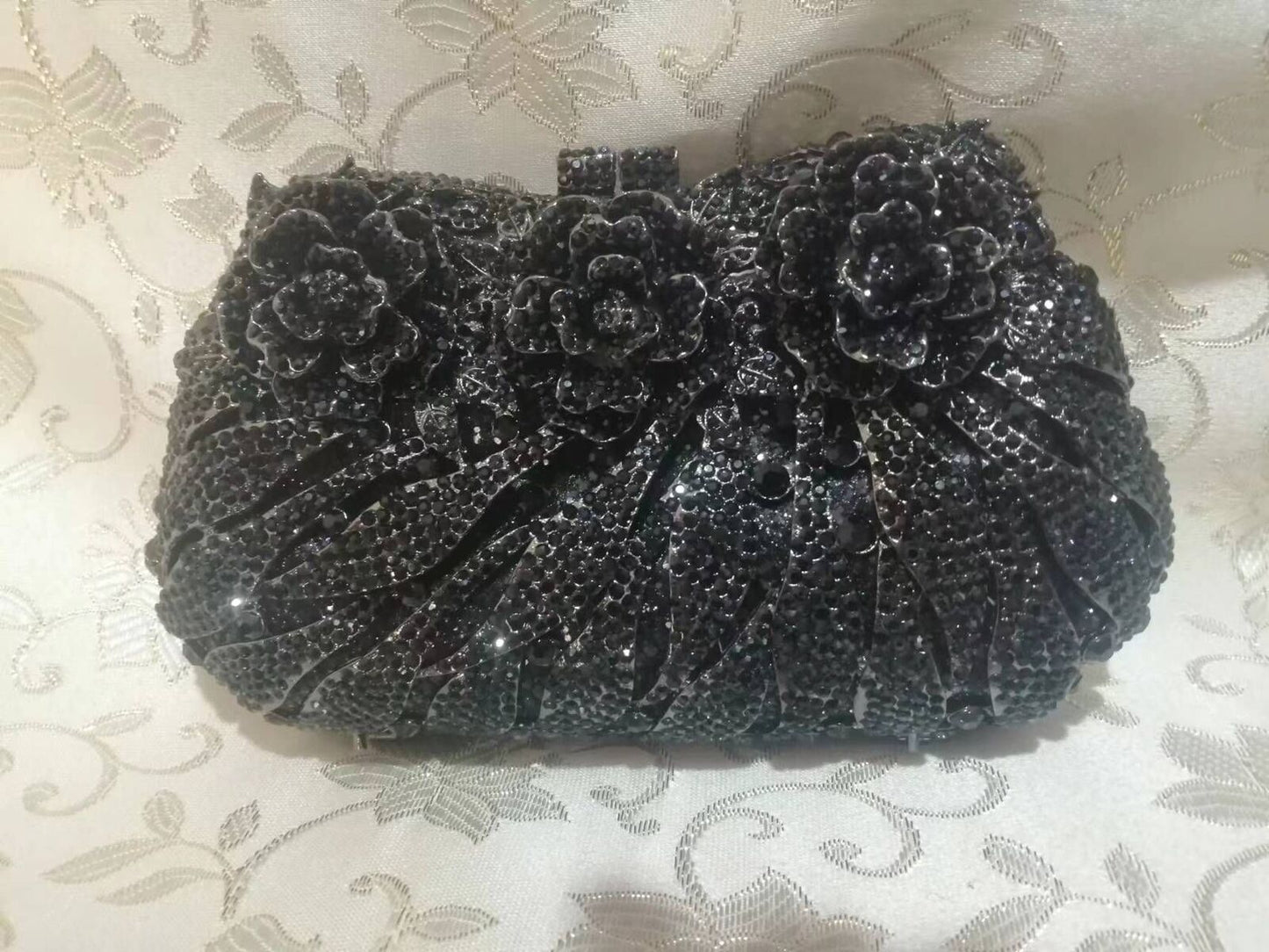 18 Colors Formal Dinner Clutch Gold Crystal Evening Purse Handbag 19.5*5*10.5 CM