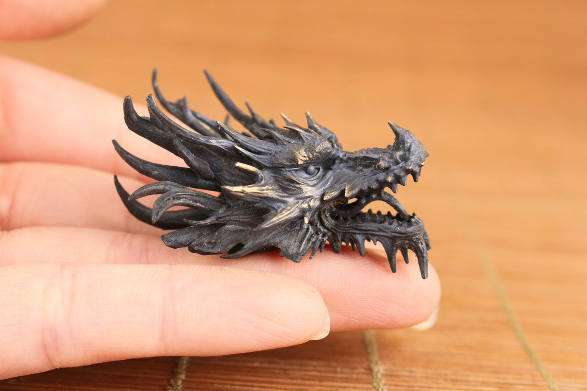 Collected Chinese bronze handmade cast dragon statue gift