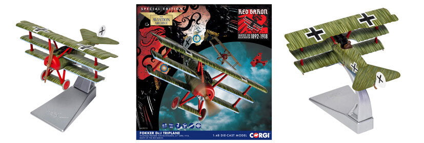 1:48 Corgi Fokker DR.1 Triplane, Wolfram Freiherr von Richthofen Diecast Model