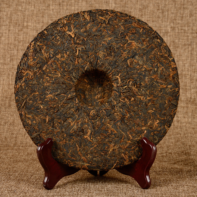 357g Aged Puerh Ripe Tea Menghai Golden Bud Yunnan Seven Seed Cake Tea