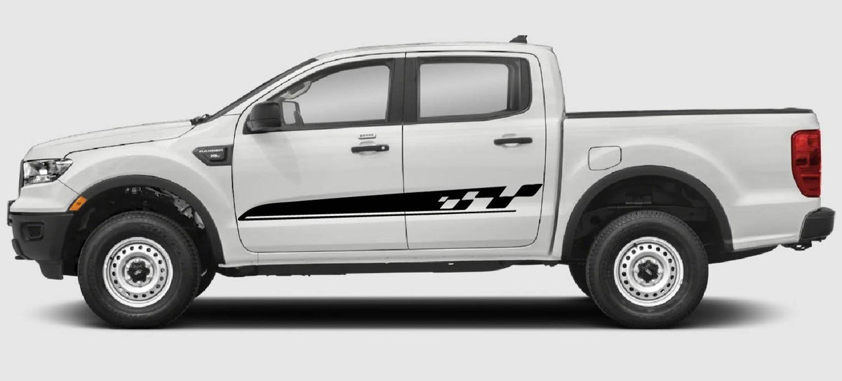 Ford Ranger Side Stripe Decals Check Flag Premium Vinyl Graphics 4x4 Utility