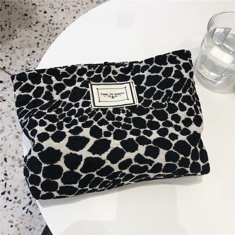 Cosmetic Bag Toiletries Storage Travelling Clutch Canvas Large Zipper Makeup Bag