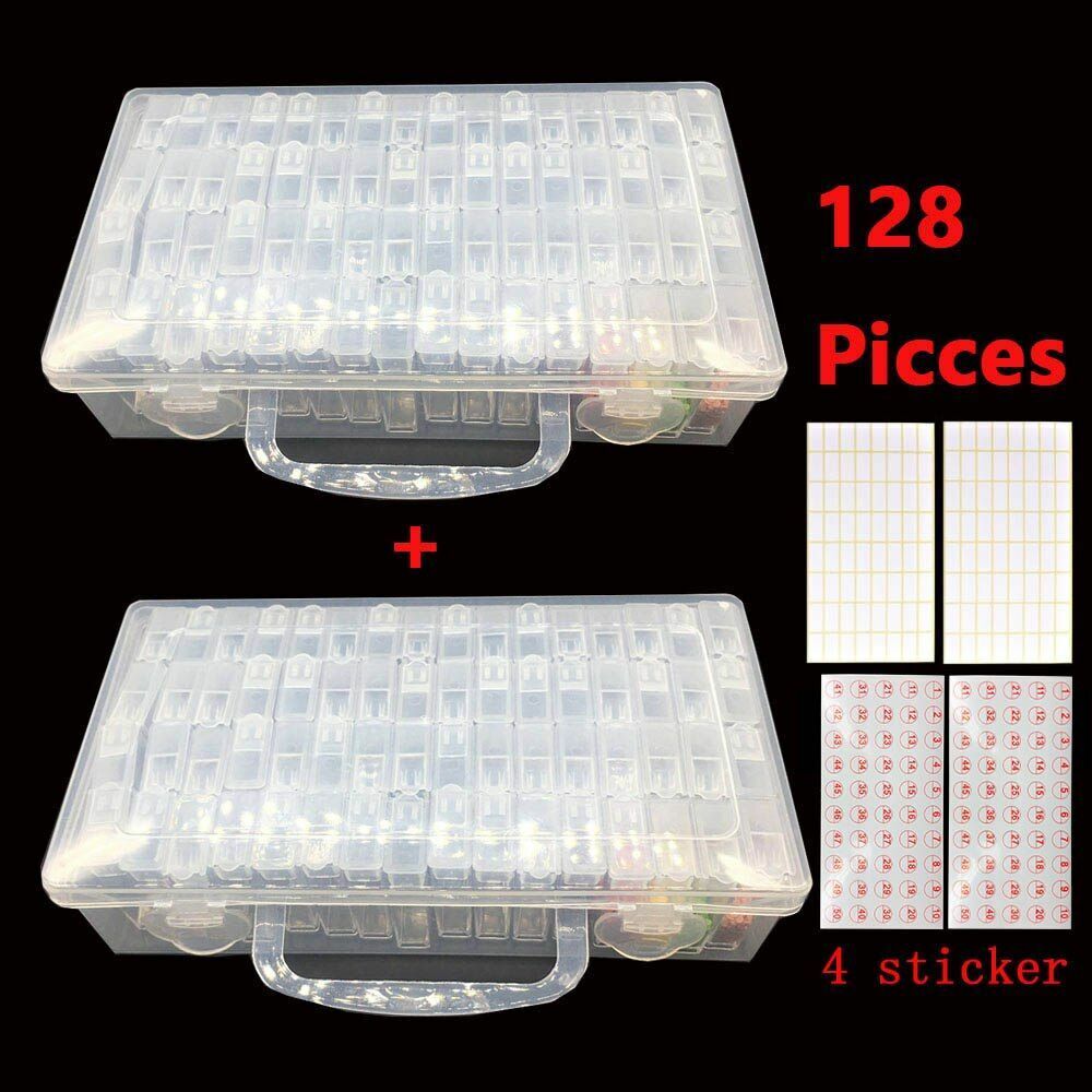 64/128/256 Pcs/Set Bottles Diamond Painting Tools Accessories Storage Containers