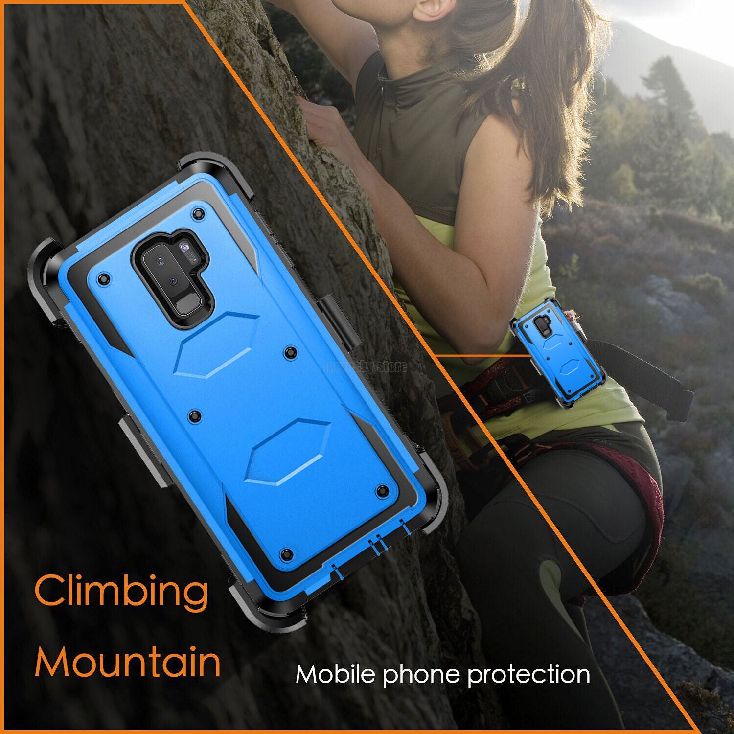 For Samsung Galaxy S9 S9 Plus Case Holster Clip Rugged Hard Cover - Thumbnail 2