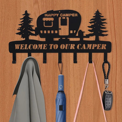Camper Key Holder For Wall Decorative Metal Camper Key Rack Hanger With 7 Hooks