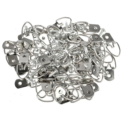 100Pcs/Set Metal D Ring Picture Frame Hangers with Screw Photo Frame Accessories