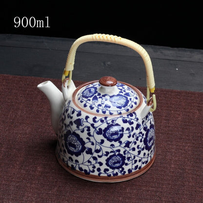 900ml China Porcelain Teapot With Strainer Net High Capacity Tea Pot For Hotel
