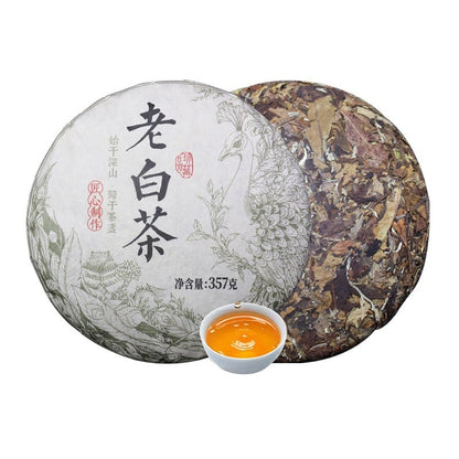 357g 2023 Aged White Tea Pu'er White Tea Fuding Tea Cake Rich Aroma Tea cake
