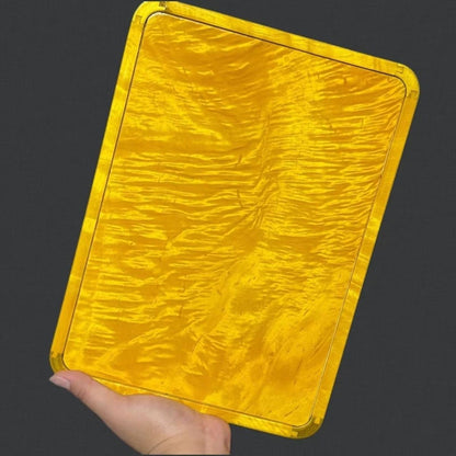Golden Phoebe Full Water Ripple Tray 30x22x3cm Solid Wood Tea/Candy