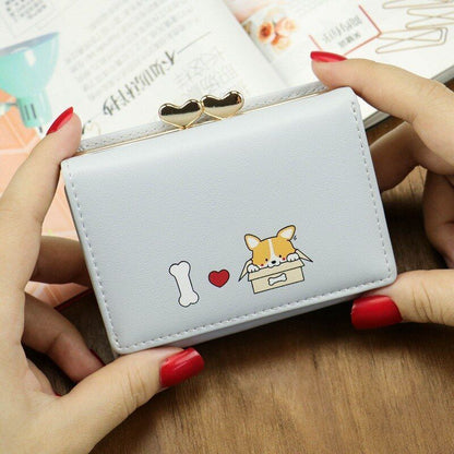 Women Wallet Small Cute Bag Short Leather Purse Clutch Polyester 3*8.5*10.5 CM