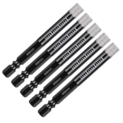 5PCS Dry Diamond Drill Bits For Porcelain Granite Tile Glass Ceramics Marble