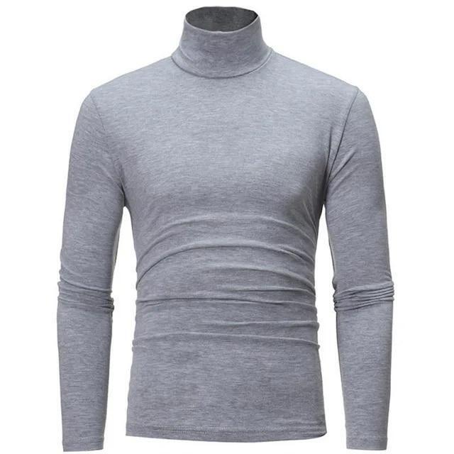 Men Roll Turtle Neck Tops T-Shirt Tee Winter Warm Thermal Long Sleeve Sweater